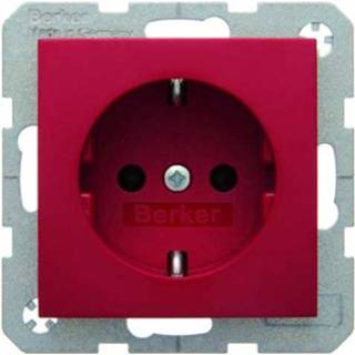 👉 Berker wandcontactdoos 1V randaarde steekklem S1/B3/B7 rood glans