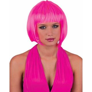 👉 Pruik roze Mooie sexy Holly in neon pink