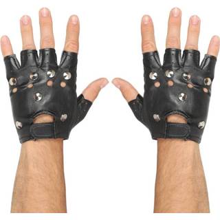 👉 Vingerloze handschoen zwarte handschoenen met studs