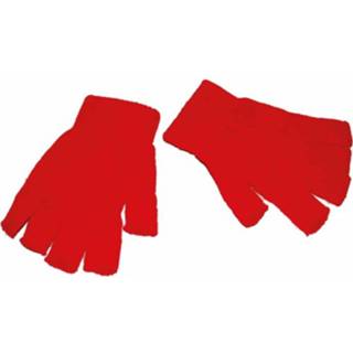 Vingerloze handschoen rode gebreide handschoenen
