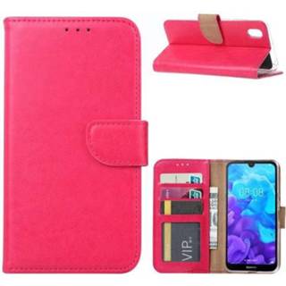 👉 Pasjes houder roze Huawei Y5 (2019) Hoesje met Pasjeshouder 8720091554917