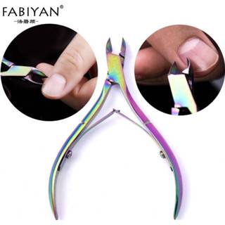 👉 Make-up remover RVS metalen mannen Cuticle Clippers Tangen Regenboog Dode Huid Nail Art Schaar Manicure Gereedschap Cleaner Gradiëntkleur 8720047690058
