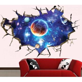 👉 Muursticker vinyl jongens 3D Galaxy Out Ruimte Planeet Slaapkamer Art Muurstickers Decal Room Decor 8719178726149