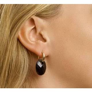 👉 Oorring active Geelgouden Oorringen met Onyx Edelsteen