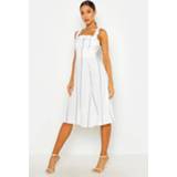 👉 Skater dress vrouwen Stripe Ruffle Strap Midi