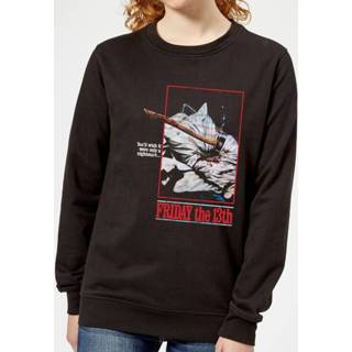 👉 Poster zwart 5XL vrouwen Friday the 13th Axe Attack Retro Women's Sweatshirt - Black
