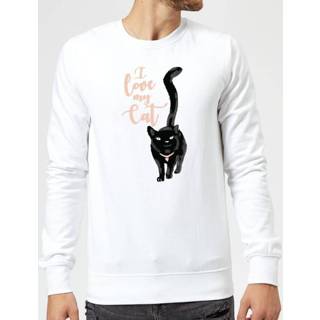👉 Candlelight wit 5XL xxxxxl male I Love My Cat Black Sweatshirt - White 5059479549317