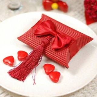 👉 Dag crème rood papier baby's Kussen en Bruiloft Decoratie Gunsten Geschenken Baby Shower Dozen Snoep Geschenkverpakkingen - 100 stks gemengde kleur 8720047535878