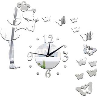 👉 Spiegel goud kinderen Creatieve Cartoon Maid 3D Oppervlak Sticker DIY Wandklok Home Decor Slaapkamer Woonkamer Decoratie - 8720047285827