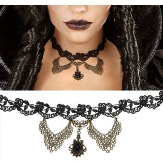 👉 Hals ketting active zwarte Luxe halsketting met strass steentjes voor carnaval 8003558057238