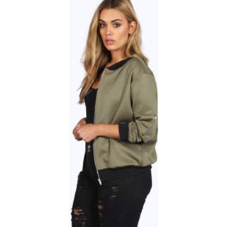 Kaki vrouwen Plus MA1 Bomber, Khaki