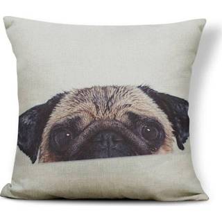 👉 Kussenhoes Realistische Pugs Ik Liefde Hond Afdrukken Kussensloop Boekenkast Woonaccessoires Sierkussen 45 Cm Katoen Linnen Gepersonaliseerde - 3 8720071720257