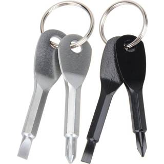 👉 Sleutelhanger zwart 2 Stks Sliver Perfect Multitool Schroevendraaier EDC Set Draagbare Mini Pocket Outdoor Tool met Multi gereedscha 8719895017339