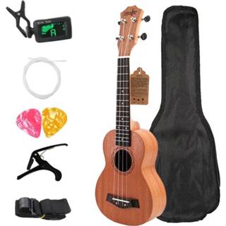 👉 Mini guitar Soprano Ukulele 21Inch Mahogany Wood Beginner 4 Strings Rosewood Fingerboard Neck Music Instrument