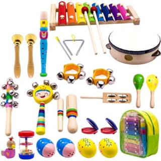 👉 Kinderen jongens meisjes Kids Musical Instruments, 15 Types 23Pcs Wood Percussion Xylophone Toys For Boys And Girls Preschool Education With Storage Ba