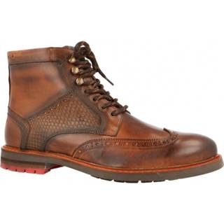 👉 Veterboots herenschoenen male cognac Will Lester Veterboot