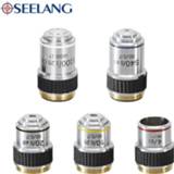 👉 Lens OSEELANG Microscope Objective 4X 10X 20X 40X 100X 185 Achromatic Biological parts accessories