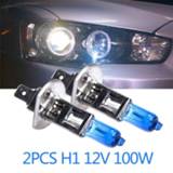 👉 Hoofdlamp wit 2 pcs Car H1 Halogen Headlights White Light 12V 100W 6000k Xenon Head Lamp HOD Bulbs Replacement