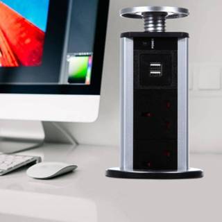 👉 Stopcontact uk plug 220 v Standaard Panel Elektrische 3 Socket 2 USB Keuken Tafel Intrekbare EU /UK - 8719889831187