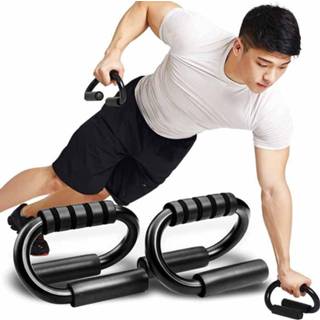 👉 Fitnessapparaat zwart S-vormige Push Ups Stand Thuis Fitnessapparatuur Borstvinnen Spier Trainingsapparaat Up Ondersteuning Apparatuur Body 8719949756283