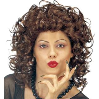 👉 Pruik bruine active Milly met krullen 8003558061914