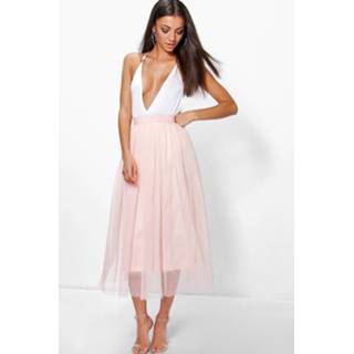 👉 Vrouwen blush Tall Boutique Tulle Mesh Midi Skirt,