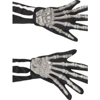 👉 Skelet handschoen zwarte Ruige handschoenen volwassenen