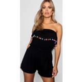👉 Rompertje zwart vrouwen Plus Daisy Pom Beach romper