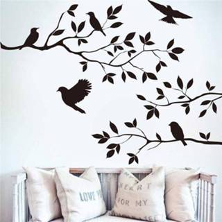 👉 Muur sticker vinyl zwart vogels boomtak muurstickers voor slaapkamer diy thuis indoor wall art decor verwijderbare stickers 8719825385903