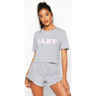 👉 Vrouwen baby's 'Baby' Slogan Short Set