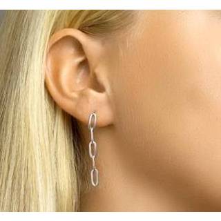 👉 Oorhanger active vrouwen zilveren Schakel Oorhangers voor Dames