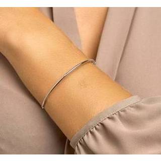 👉 Bangle armband active witgouden zilveren van 2mm met Kern