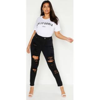 👉 Plus Distressed High Rise Stretch Skinny Jean