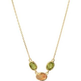 👉 Halsketting goudkleurig zilver active Collier van met Citrien en Peridot Edelstenen