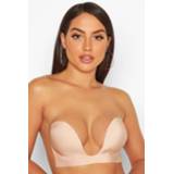 Nude vrouwen C Cup Deep U Stick on Bra,