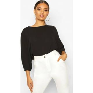 👉 Shirt zwart vrouwen Batwing Sleeve Blouse, Black