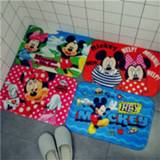 Carpet 38*58CM Disney Cartoon Minnie Mickey Mouse Door Mats Flannel Coral Velvet Non-slip Entrance Indoor Floor Rug