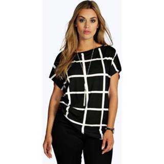 👉 Shirt vrouwen multi Plus Grid Print Oversize T-Shirt