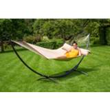👉 Hangmat met standaard wit polycotton Familie 'Arc & Vegas' Taupe 8719925914188