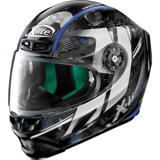 👉 X-lite x-803 ultra carbon provocator 57 carbon zwart wit blauw integraalhelm