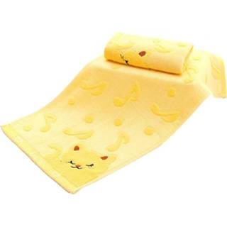 👉 Exquisite ontwerp non-twisted bamboevezel muziek kat baby wassen handdoeken spa facial bad towel - Geel