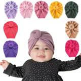 Beanie baby's meisjes Infant Baby Headbands Solid Cotton Kont Turban Headband For Girls Spandx Stretchy Hat Headwear Hair Accessories