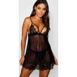 👉 Eyelash Lace Strapping Babydoll, Black