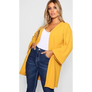 👉 Shirt vrouwen mustard Plus Kimono Sleeve Duster,