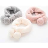 👉 Sjaal baby's meisjes jongens PPXX 2019 Winter Kid Fur Scarf Children Scarves Faux Rabbit Neck Warmer Baby Ball Girls Boys Bufanda