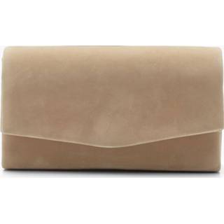 👉 Handtas taupe One Size vrouwen Structured Suedette Clutch Bag & Chain,