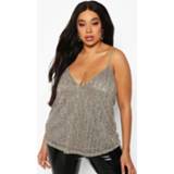 👉 Zilver vrouwen Silver Grey grijs Plus Sequin Stripe Cami,
