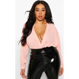 👉 Shirt blush vrouwen Plus Draped Long Sleeve Blouse,