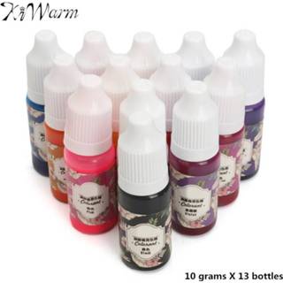 👉 Parfum hars KiWarm 13 Stks 10gEpoxy UV Coloring Dye Kleurstof Pigment DIY Handgemaakte Craft Art Sets Kleuren Geen Geur 8720034791843