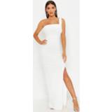 👉 Maxi dres vrouwen ivoor One Shoulder Thigh Split Dress, Ivory